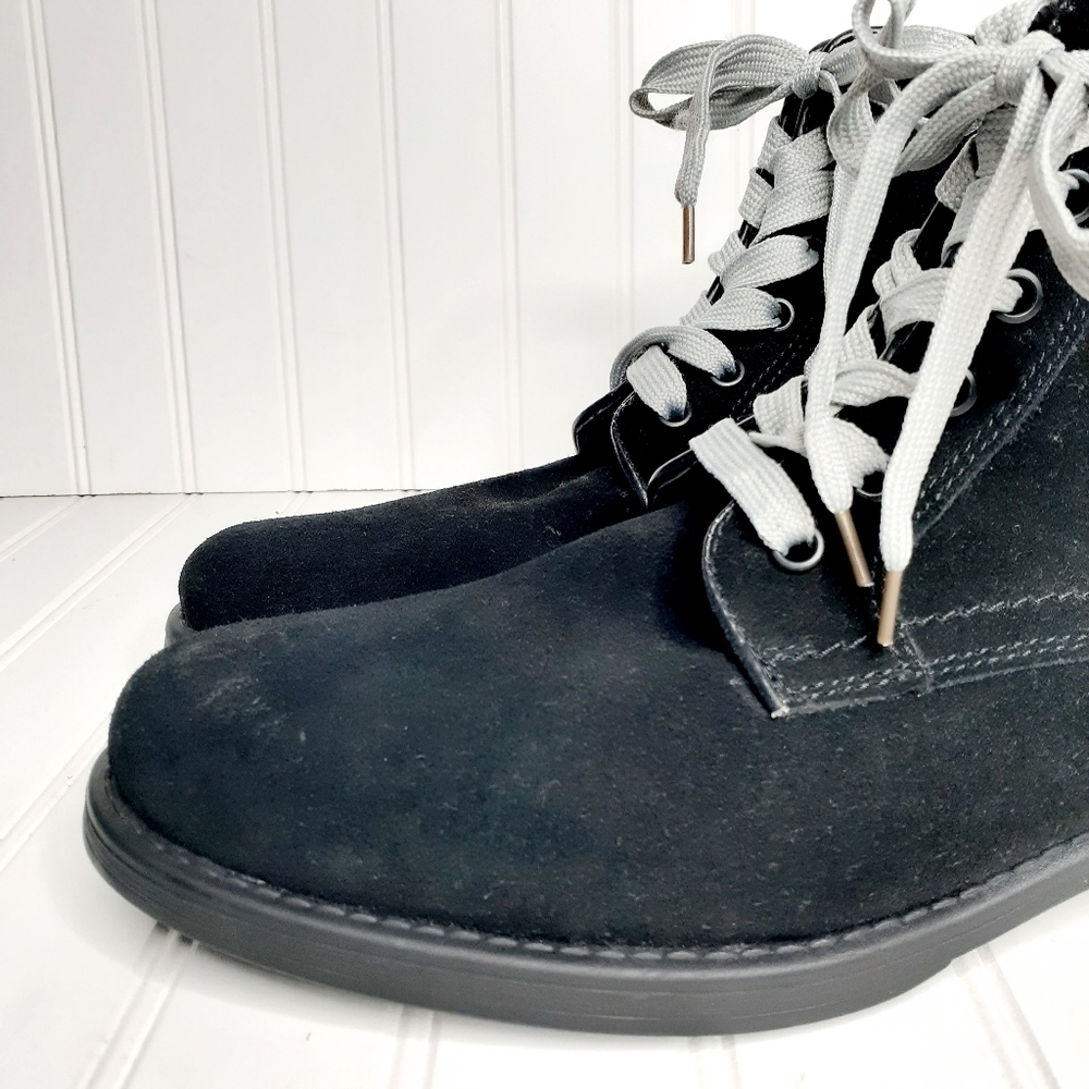 Blondo Black Suede Waterproof Lace Up Ankle Boot H776 - Picture 6 of 13